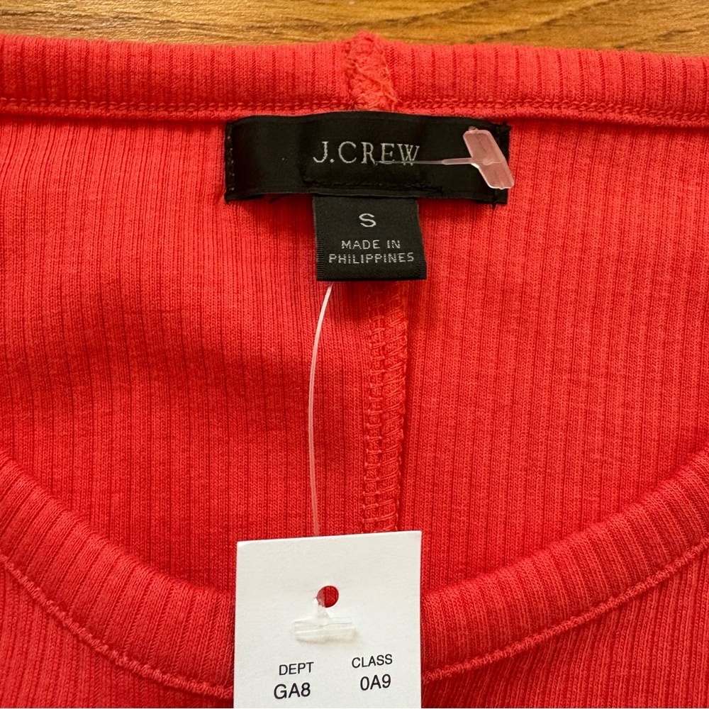 J. Crew Coral Ribbed Tank Top S NWT - Picture 2 of 4